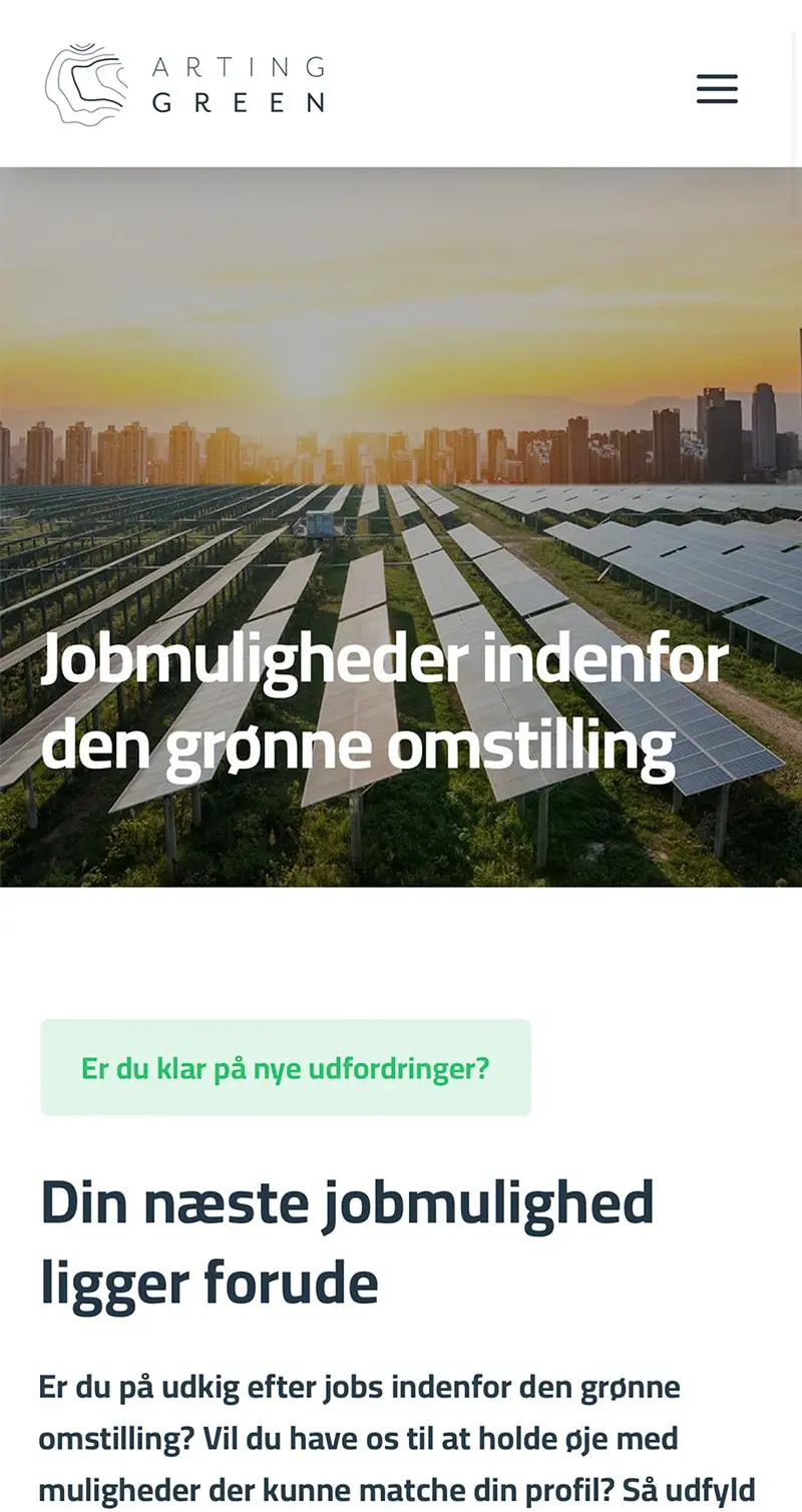 arting green mobiludgave kandidat - jobsøgning side