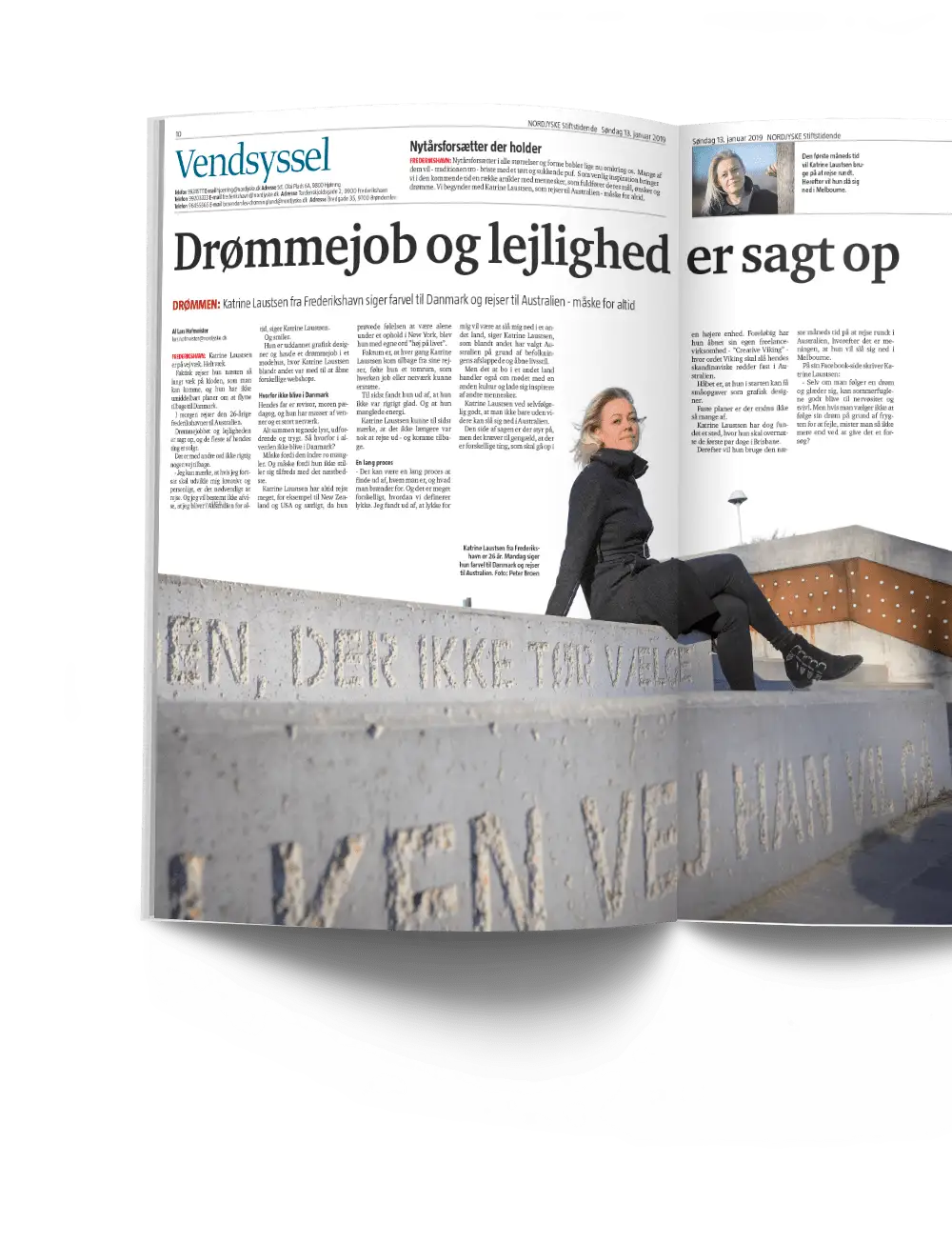 Artikel om Katrine Laustsen: Drømmejob og lejlighed er sagt op.