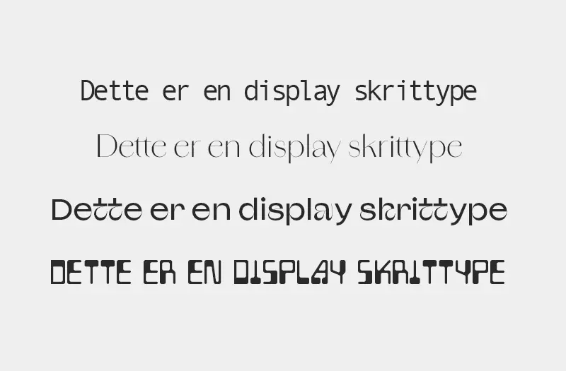 Dekorativ / Display skrifttype