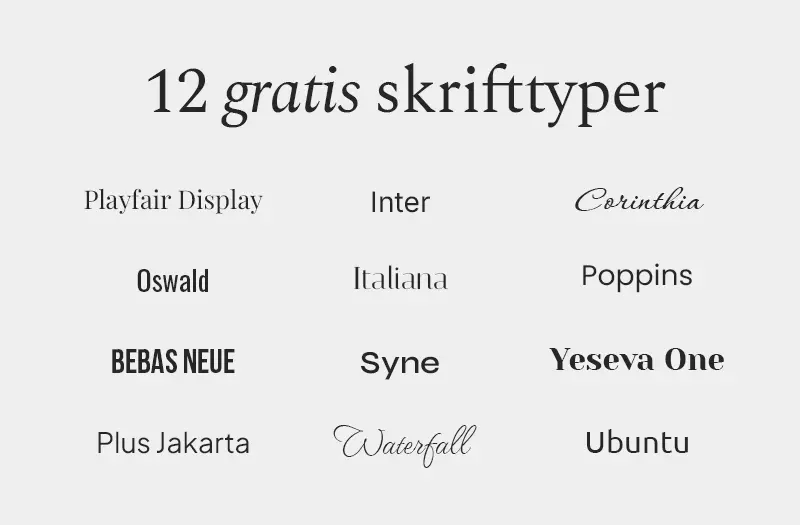 12 gratis skrifttyper fra google fonts